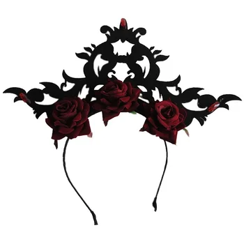 Modes Rose Puķu Vainags Galvu Matu Stīpas par Līgavas Kāzu Festivāls Rindā Ziedu Vītnes Hairband Vainags Matu Aksesuāri