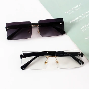 Modes Vīriešu, Sieviešu Trending Saulesbrilles Laukumā Brilles Amerikāņu Stils bez apmales Apgriešana Luxury Vintage Dekoratīvas Brilles UV400