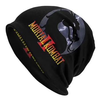 Mortal Kombat Sunīti Cepure Adīšanas Cepures Modes Rudens Ziemas Āra Skullies Beanies Cepuri Vīriešu un Sieviešu Pieaugušo Silts Divējāda lietojuma Vāciņi