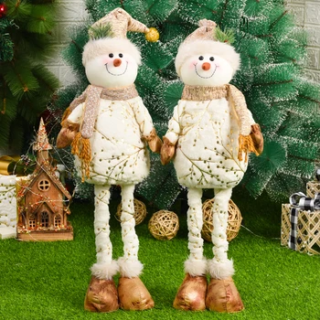Mājas Apdare Izvelkams Kāju Ziemassvētku Sniegavīrs Rotas Eglīšu Rotājumi 70cm Punduris, Plīša Rotaļlietas, Ziemassvētku Dāvanas
