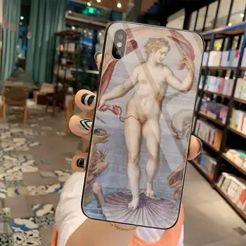 Mākslas Gleznas Dzimšanas Venus Mīksto Telefonu Gadījumā Capa Rūdīts Stikls iPhone 11 Pro XR XS MAX 8 X 7 6S 6 Plus SE 