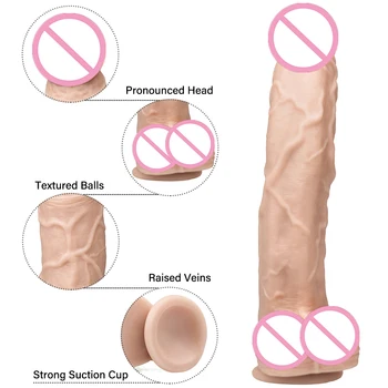 Mīksts, Biezs Dildo 32cm PVC Materiāla Milzīgs Liels Penis Pievienojiet Anālā Seksa Rotaļlietas Sievietēm, Strapon Maksts Masturbācija Pieaugušo Orgasma Produkti