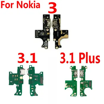 Nokia 3 3.1 Plus Usb Lādētāju Valdes USB Ports Uzlādes Doks Plug Jack Connector Flex Cable + Mikrofons