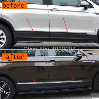 Par 2018 2019 2020 2021 VW Tiguan mk2 īpašu pielāgot automašīnas durvju sānu aizsargs Apdare anti-rub tirm