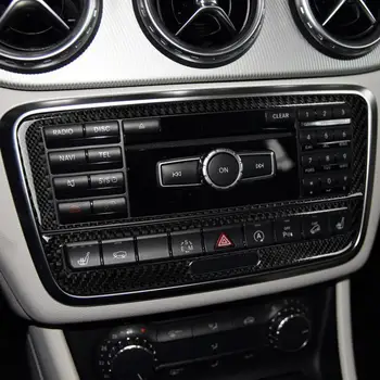 Par Mercedes Benz W176 W246 A B Klases C117 X156 CLA GLA Piederumi Oglekļa Šķiedras CD, Gaisa Kondicionēšanas Kontroles Panelis Melns, Uzlīmes