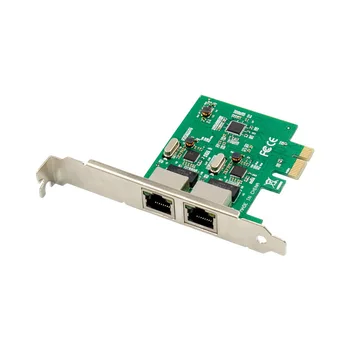 PCIE X1 Dubultā RJ45 10/100/1000Mbps Gigabit Ethernet Nics RTL8111F+ASM1182e