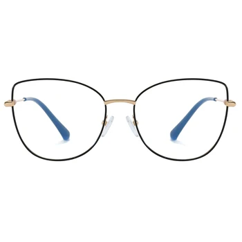 Peekaboo modes briļļu rāmji sieviešu skaidrs, objektīvs metāla rāmis zelta optisko kaķu acs brillēm, anti zilā gaisma dāvanu posteņiem sieviete