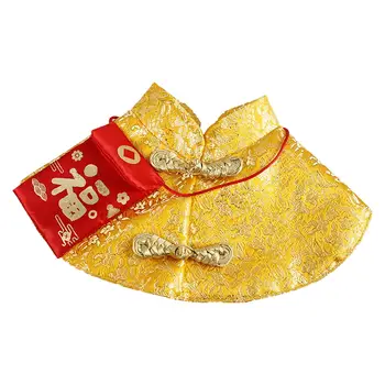 Pet Cat Jauno Gadu Apmetni, Apģērbs Puses Kostīmu Ķīnas Tang Kleita Festivāls Apmetnis ar Sarkanu Apvalku, lai Kucēns Apģērbi