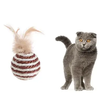 Pet Cat Kārta Sizala šķiedras Kaņepju Bumbu Rotaļlieta Kaķis Kaķēns Nav toksisks Ananāsu Formas Pet Kitten Interaktīvās Košļājamā Piederumi