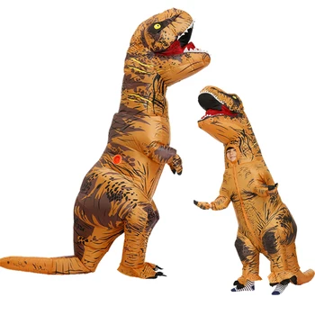 Pieaugušo Piepūšamās Dinozaura Kostīms Cosplay T REX Halloween Karnevāla Puse Kostīmi Trieciens Ventilators Vīriešiem, Sievietēm, Bērniem Anime Masku Tērps