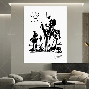 Pikaso Don Quixote Skice, Original Don Quixote Wall Art, Art Deco Plakāti, Plakātu Mākslas Galerija, Izstāde, Mākslas Plakātu, Galerija