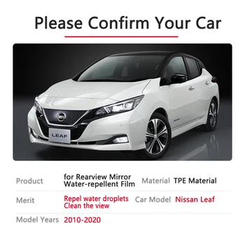 Pilnībā Segtu Anti Miglas Filmu Atpakaļskata Spoguļi Nissan Leaf 2010~2020 ZE0 ZE1 Auto Uzlīmes Piederumi 2012 2017 2018