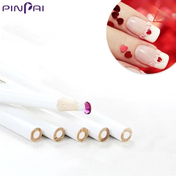 PinPai 5GAB Nail Art Dotting Pildspalvu Balto Zīmuli, lai Uzlīmēšanu Rhinestone Apdare Praktiski Nagu Skaistumkopšanas DIY Instrumenti Vaska Kodols Zīmuli