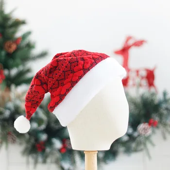 Plīša trikotāžas Ziemassvētku Cepure, Pelēka Sarkana Pāris Mīlestību Sirdī Santa Hat Parāde Svinības Cepuri Ziemsvētki Puse Dekori 2022 jaungada Dāvanas