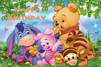 Pooh Bear Fona J. Sanders fotogrāfijas Sienas Fons Dzimšanas diena Dekoru Galdauts Partijas Apdare Baby Dušas Banner Bērnu Rotaļlietas