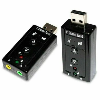 Portatīvo USB 2.0 Ligzda Audio Skaņu Karte, Stereo Adapteris Melns Mic Skaļrunis Austiņu 7.1 Kanālu 3D PC Klēpjdators, Desktop