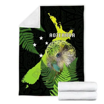 Premium Aotearoa Kakapo Putnu Segu iespiesti vilnas sega, Gultas, Pastaigu, Pikniku Bieza Pārklājs Sherpa Mest Segu 02