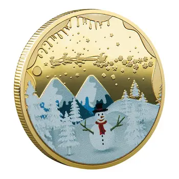 Priecīgus Ziemassvētkus Sniegavīrs Zelts, Sudrabs, Plakēti Monētu Kolekcijas Suvenīru Izaicinājums Laimīgu Jauno Gadu Dāvanu