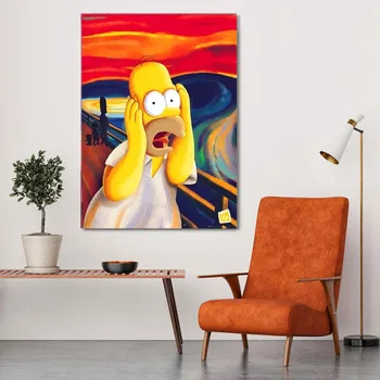 Purva Homer Simpson Kliedziens, Audekls Mākslas Drukāt gleznu plakātu sienas gleznojums, viesistaba, mājas apdare, bezrāmju