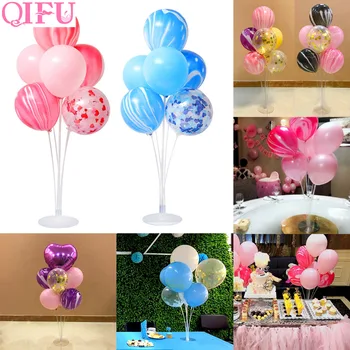 QIFU laimes Dzimšanas dienā, Balonus, Dzimšanas dienas svinības Dekors Bērniem, Gaisa Bumbas Peldošā Galda Statīvs Baloon Piegādes Turētājs Ballons Piederumi