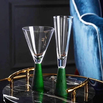 Radošā šampanieša glāzes Zelta sudraba zaļā vīna glāzi pnompeņas goblet Sadzīves Puse, kāzu glāzes Drinkware