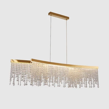 Radošās dizaina mūsdienu kristāla lustras, lai ēdamistaba luksusa zelta virtuves salu dekors gaismas mājas dekoru led cristal lampas