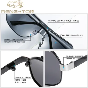 RENEKTON Melns Augstas Kvalitātes Polarizētās Saulesbrilles, Vīriešu Braukšanas Saules Brilles, lai Cilvēks Toņos Brilles Ar Lodziņu