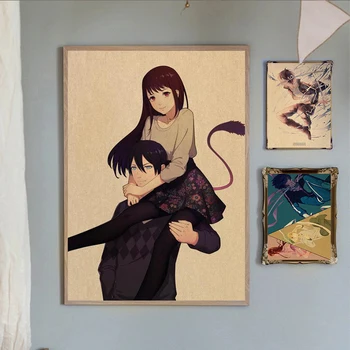 Retro Plakātu Noragami Anime Kanvas Glezna Rotā Mākslas Attēlu uz Sienas, Kā Dzīvojamā Istabā, Mājas Apdare, Bezrāmju