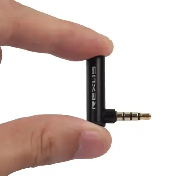 REXUS 90 Grādu labējās 3.5 mm Sieviešu un Vīriešu Audio L Converter Tips Adapteris Savienotājs Stereo Austiņas Mikrofons Plug