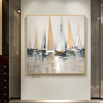 Roku Apgleznoti Buru Laivu Uz Jūras Audekls, Eļļas Glezna plakāti Mūsdienu Anotācija Sienas Mākslas Mājas Apdare luksusa mājas