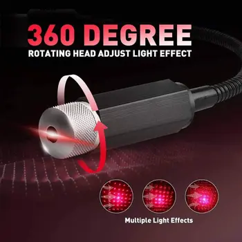 Romantiska LED Auto Jumta Zvaigžņu Nakts Gaismas Projektors Atmosfēru, Galaxy Lampas USB Dekoratīvu Lampu Regulēšana Auto Interjera Dekori Gaismas