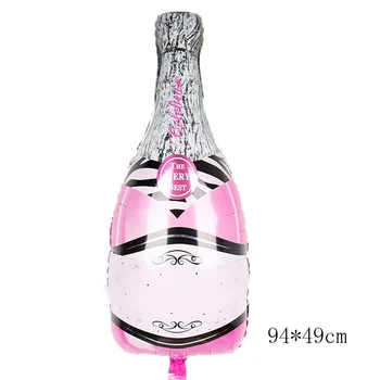 Rose Gold Šampanieša Pudeli, Folija gaisa Balons Pudeli Vīna Glāzi Laimīgs, Dzimšanas dienas svinības, Kāzu Dekorēšana un Piegādes Kārtība