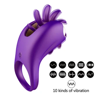 Rotācijas Mutes Mēles Laiza G-spot Vibrators Kavēšanās Ejakulācijas Gailis Dzimumlocekļa Gredzens Maksts Stimulēt Klitoru Seksa Rotaļlietas Vīriešiem Pāris