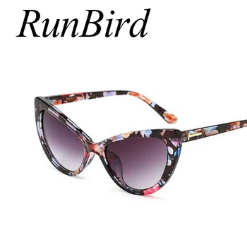 RunBird Cat Eye Vintage, Saulesbrilles Sieviešu Top Modes T Lielgabarīta Sexy Cateye Iedvesmoja Saulesbrilles Sieviešu Slavenību Lentes 458R