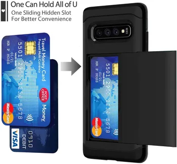 S10 Seifs Case for Samsung Galaxy S10 Plus/S10e Kredītkartes Turētājs ID Slots Gadījumā, S 10 + S10 E Segtu Coque Būtiska Bufera Capa