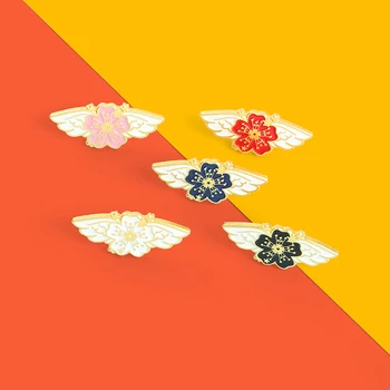 Sakura Ārējie Emaljas Pin Ķiršu Ziedu Piespraudes Piespraudes Sievietēm, Ziedu Rotas, Augu Piederumi Dāvanu Draugiem