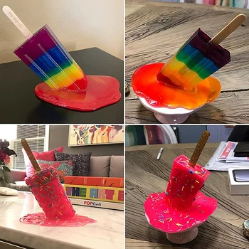 Saldējums Sveķu Rotas Mākslīgie Konfekte Kušanas Popsicle Skulptūru Vasaras Cool Popsicle Mājas Apdare Sveķu Popsicle