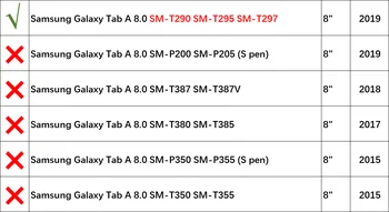 Samsung Galaxy Tab 8.0 2019 Versija SM-T290 SM-T295 Ekrāna Aizsargs Tablete aizsargplēvi Rūdīts Stikls