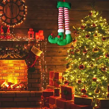 Santa Claus Elf Kāju Kulons Plīša Kājas Un Kurpes Ziemassvētku Puse Dekorēšanai Ziemassvētku Eglīte Kulons Ziemassvētku Ikdienas Vajadzībām