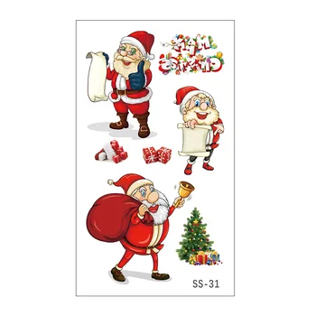 Santa Claus uzlīmes Bērniem Karikatūra Ziemassvētku Pagaidu Tetovējumu Uzlīmes Zēniem Girls Karikatūra Rotaļlietas Ūdensizturīgs Puse, Bērniem, Dāvanu
