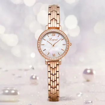 Selleru Nerūsējošā Tērauda Luksusa Sievietes Rose Gold Skatīties Modes sieviešu Dimanta Kvarca rokas Pulkstenis Elegants Sieviešu Rokassprādze Pulkstenis