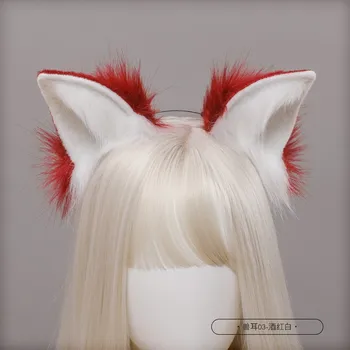 Sievietes, Meitenes, Sexy Fox Kaķis Asti Uzstādīt Anime Ausis Matu Klipu Plīša Lolita Halloween Cosplay Piederumi