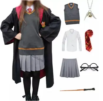 Sievietes Vecākais Meitenes Skolā Vienādu Cosplay Hermione Grendžera Drēbes Apmetnis Kostīms Helovīna Kostīms