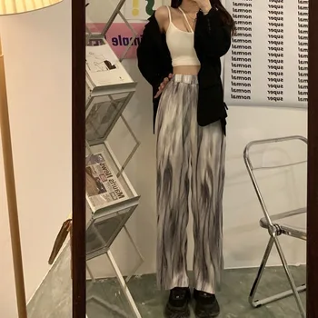 Sieviešu Lielgabarīta Harajuku Augsta Vidukļa Elegants Vintage Plaša Kāju Bikses BF Stilu Pusaudžiem Streetwear Ins Mīksts, Elastīgs Sieviešu Bikšu Gadījuma