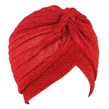 Sieviešu Spīdumu, Sudraba, Zelta Mezgls Vērpjot Turban Galvassegu Klp Rudens Ziemas Siltas Cepures Gadījuma Streetwear Sieviešu Indijas Cepures