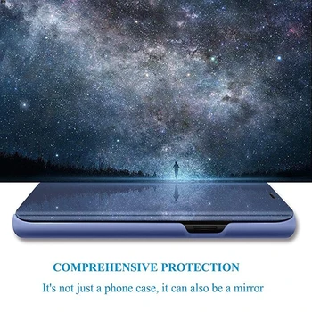 Skaidrs viedoklis Smart Mirror Tālrunis Case For Samsung Galaxy S8 S9 S6 S7 Malas Plus Piezīme 9 8 5 4 3 A6S A8 Zvaigžņu A9 Lite J4 J7 2018 Vāciņu