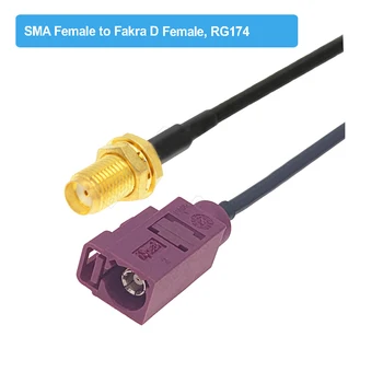 SMA Female, lai Fakra D Vīriešu / Sieviešu Bordo RAL4004 Adapteris RG174 Kabelis GSM Antenas pagarinātāju RF Koaksiālie Bize Džemperis