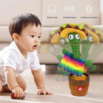 Smieklīgi Dejas Vīšanas Kaktuss Runātājs Runā Plīša Rotaļlietas, Dziedāšana, Mūzikas Ierakstu Luminiscentās Uzlabot Bluetooth Dāvanas Rotaļlietu Childr