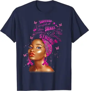 Spēcīga Smart Melns Sieviešu Krūts Vēža Izdzīvot Rozā Lenti T-Krekls Topi Sieviete Grafiskais Apģērbi
