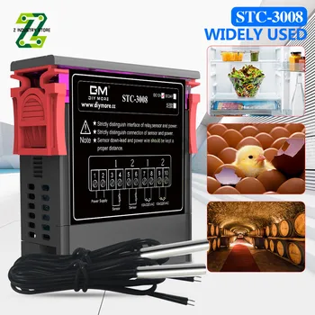 STC-3008 Dual Digitālais Temperatūras regulators Divi Releja Izejas Dubultā NTC Sensoru, 12V 24V 220V Temperatūras Kontrolieris